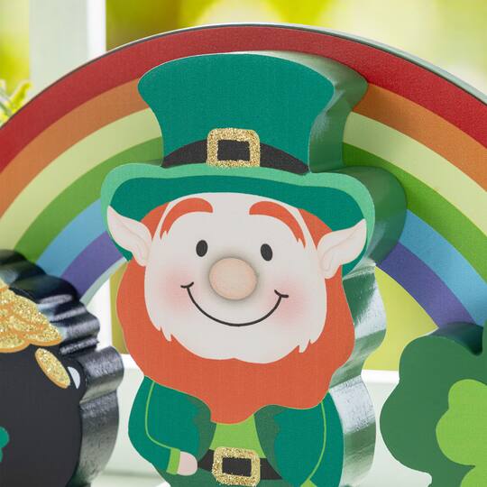 Glitzhome® 12" St. Patrick's Wooden Table Block Set
